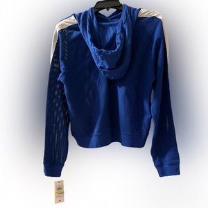 NWT Tommy Hilfiger Sport Mesh Hoodie, royal blue,  white stripe down the sleeves